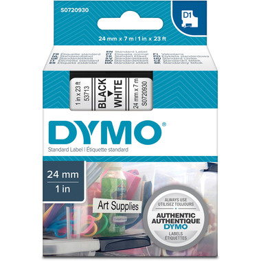 DYMO Schriftband D1 schwarz/weiss S0720930 24mm/7m