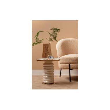 KARLSSON Classic Alarm Clock Neat Round Bamboo / White