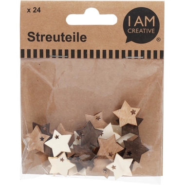 I AM CREATIVE Spolverini a stella 2cm 4501.28 miscela naturale 24 pezzi
