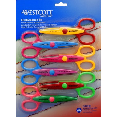 WESTCOTT Set-Ciseaux creatives 14cm E-42515 00 coloré ass.
