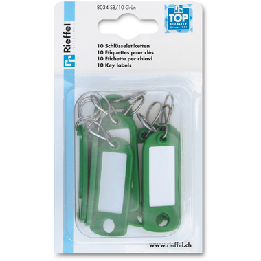 RIEFFEL SWITZERLAND Etiquettes clé 8034 SB/10 GRÜN vert 10 pcs.