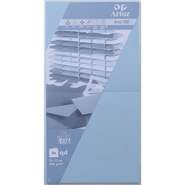 ARTOZ Karten 1001 310x155mm 107452264 220g, pastellblau 5 Blatt