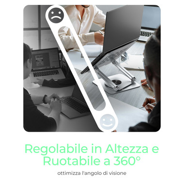 ICY BOX Rotatable and fully adjustable IB-NH300-R notebook stand 17 Inch silver