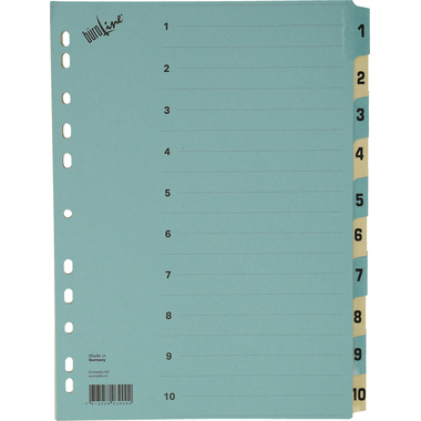 BÜROLINE Répertoire carton A4 40548 bleu/beige 1-10