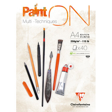 CLAIREFONTAINE Paint'On A4 96537C Weiß 40 Blatt