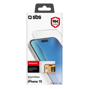 Tempered glass protective screen for iPhone 15