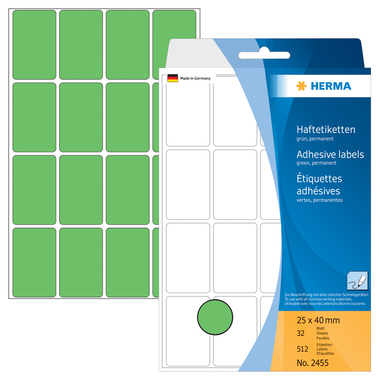 HERMA Etichette 25×40mm 2455 verde 512 pezzi