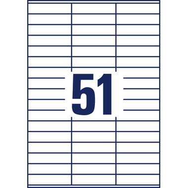 AVERY ZWECKFORM Universal-Etikett. 70x16,9mm 3420 weiss 5100 Stk./100 Blatt