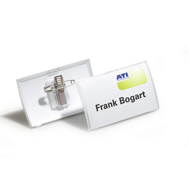 DURABLE Namensschild Click Fold 821119 m.Kombiklemme, 40x75mm 25Stk.