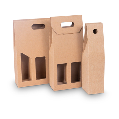 Geschenkverpackung Onda Avana mit offener Welle für 1x 0.75l Flasche mit Flaschenhöhe 330mm & Ø90mm in Braun