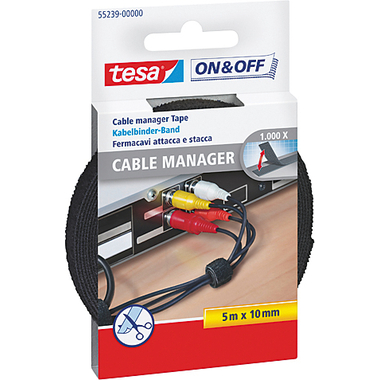 TESA Kabelbinder on&off 10mmx5m 552390000 schwarz