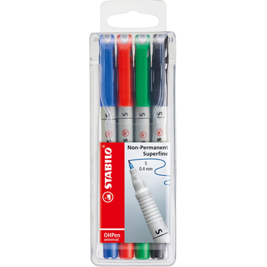 STABILO OHP Pen non-perm. S 851/4 4 pz., astuccio