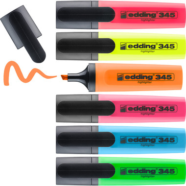 EDDING Textmarker 345 345-E6 6 couleurs ass.