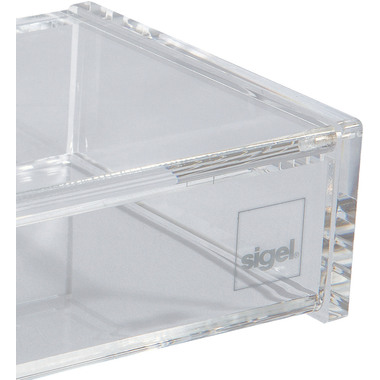 SIGEL Box biglietti da visita VA112 transp. 98x68x29mm, 80 cartes