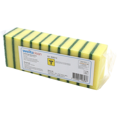 WEITACLEAN Padschwamm 95x70x23mm 5028030 gelb, kraztend 10 Stück
