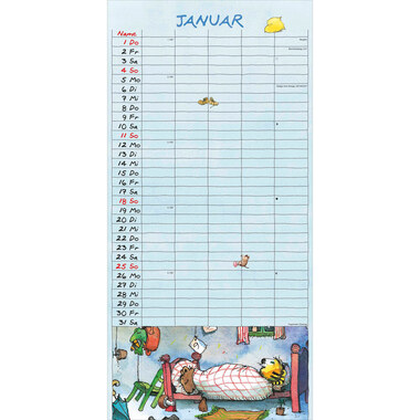 ALPHA EDITION Planif. familial Janosch 2026 160585 1M/1P ML 5 colonnes 22x45cm