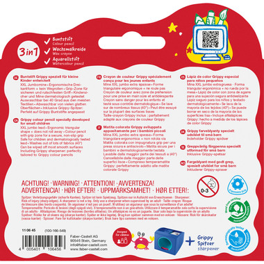 FABER-CASTELL Farbstifte Grippy 110645 inkl. Spitzer 16 Stück