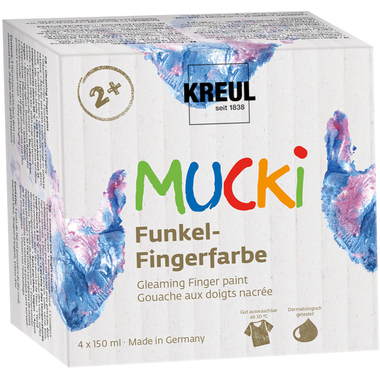 KREUL Funkel-Fingerfarben Mucki 2318 Wild & Free 4x150ml
