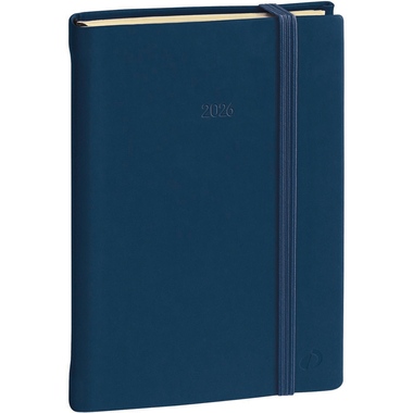 QUO-VADIS Agenda Silk Pres.Prest. 2026 287376Q 1S/2P blu scuro ML 21x27cm