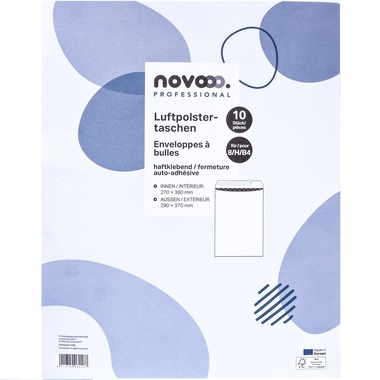 NOVOOO Enveloppe molleton Gr.8 E-1712143 blanc, 290x370mm 10 pièces