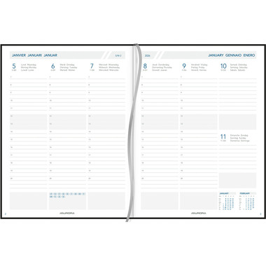 AURORA Agenda Canapa Business 2026 2912 1W/2S ass. ML 15M 17.5x22.5cm
