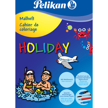 PELIKAN Malheft Holiday A5 25200027 blau, 120g 16 Seiten