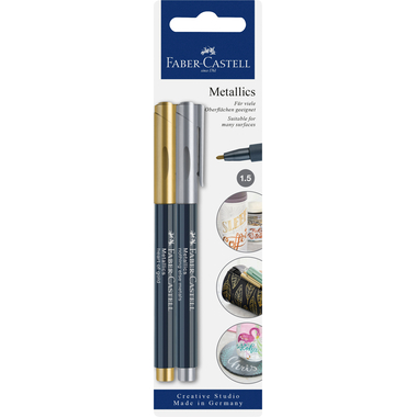 FABER-CASTELL Metallic Marker 1,5mm 160796 gold/silver 2 Stück