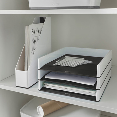 LEITZ Briefkorb WOW A4 5361-10-95 weiss/schwarz