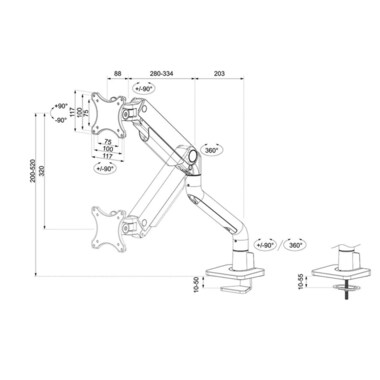 NEOMOUNTS Tischhalterung DS70S-950WH1 bis 18 kg – Weiss