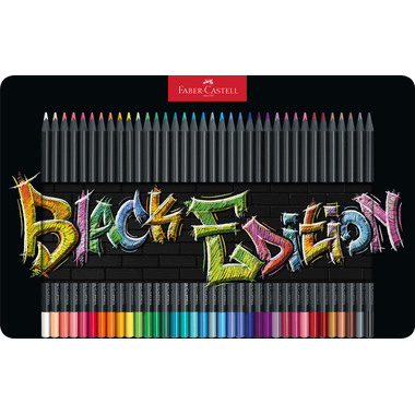 FABER-CASTELL Farbstifte Black Edition 116437 36 Farben, Metalletui