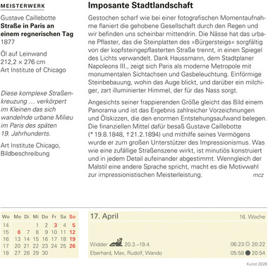 HARENBERG Abreisskalender 2026 2105300+26 Kunst DE 15.4x16.5cm