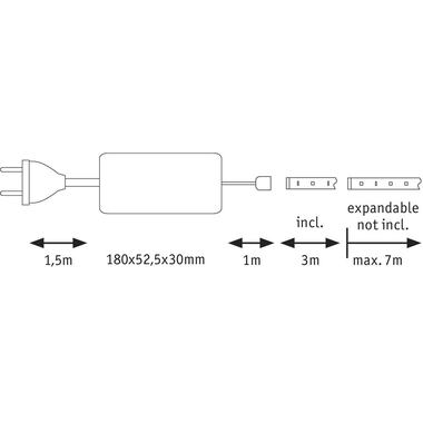 Paulmann LED-Stripe MaxLED 1000 2700 K, 3 m Basisset