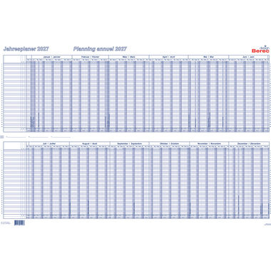 BEREC Jahresplaner 2027 B 5702/27 1J/1S blau 60x90cm