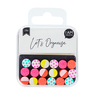 I AM CREATIVE Magnet Mini Let`s Organize 4035.58 neon 18 Stück