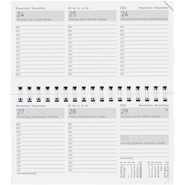 BIELLA Agenda Terminet Wire-O 2026 831778000026U 1S/2P recharge ML 15.3x8.5cm