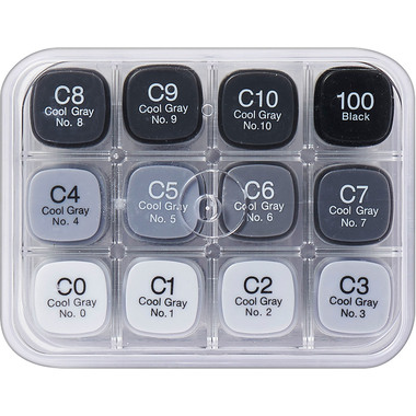 COPIC Marker Classic 20075151 grey-Set CG, 12 pcs.