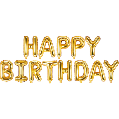 PARTYDECO Ballon en plastique 340x35cm FB6M-019 Happy Birthday or