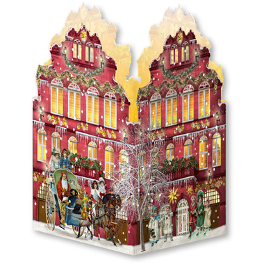 COPPENRATH Adventskalender 16.5x11.5cm 71022 Nostalgische Weihnachtshäuser