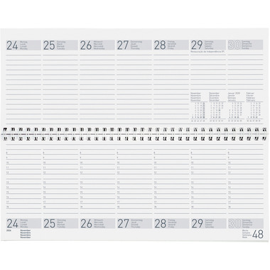 BIELLA Pultkalender Seplana 2026 888371050026U 1W/2S blau ML 29.8x11.7cm