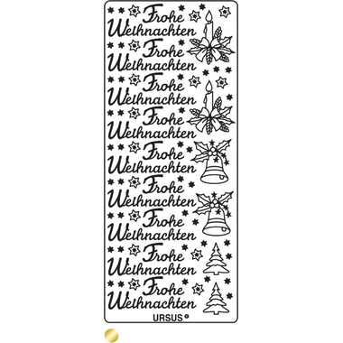 URSUS Kreativ Sticker 59100058 Frohe Weihnachten gold