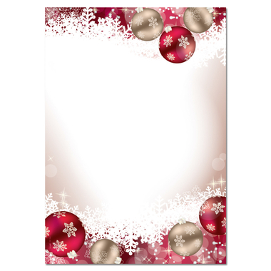 SIGEL Carta Natale A4 DP041/W 90g, Pallina di Natale 100 fo.