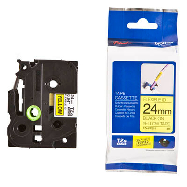 PTOUCH Flexitape laminé noir/jaune TZe-FX651 pour PT-550 24 mm