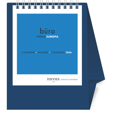 NOVOS Calendrier table Europa 2026 500046 1M/1P bleu foncé ML 11.5x14cm