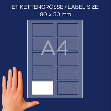 AVERY ZWECKFORM Namensetiketten L4785-20 weiss 80x50mm 200 Stück