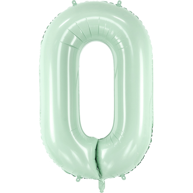PARTYDECO Folienballon Ziffer 0 72cm FB230G-0-012 hellgrün