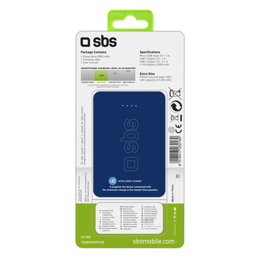 Powerbank de poche avec 2 interfaces USB