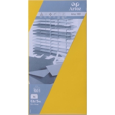 ARTOZ Enveloppes 1001 C6/5 107294182 220g, jaune 5 feuilles