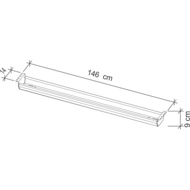 APOLLO Canalina per cavi 146cm VCK18/W bianco, per tavoli 180-200 cm