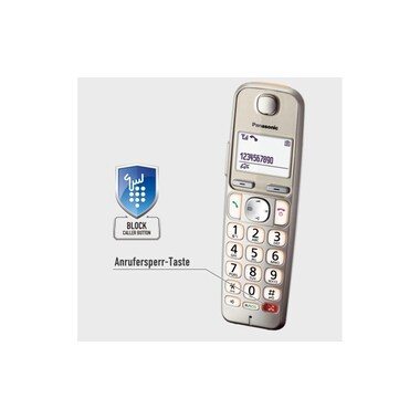 Panasonic Cordless Phone KX-TGE250SLN Champagne