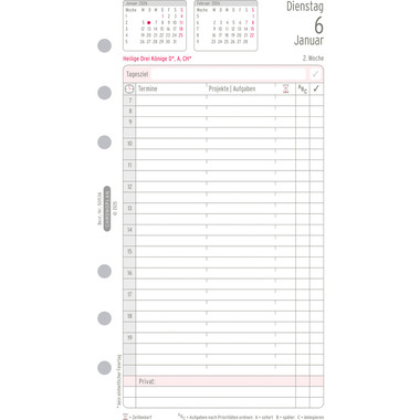 CHRONOPLAN Jahres-Set Tagesplan 2026 50536Z.26 1T/1S Midi